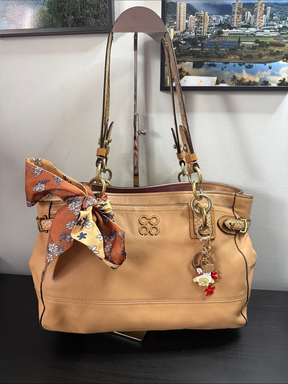 Coach Colette Leather Carryall Tan Leather Shoulder Bag